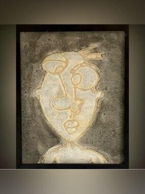 Original Modern Fine Art DAN SAYLES Painting Signed Framed ABSTRACT PORTRAITURE